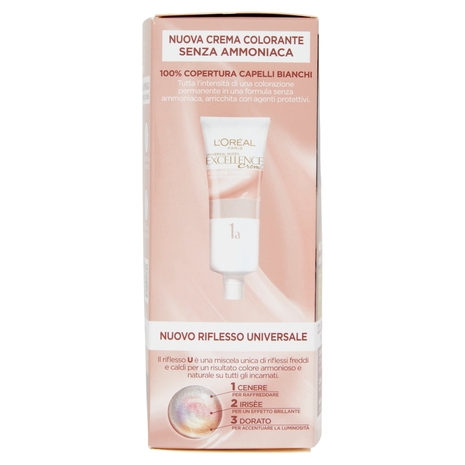 L'Oreal Paris Colorazione permanente senza ammoniaca, Riflesso Universale, Nero 1U